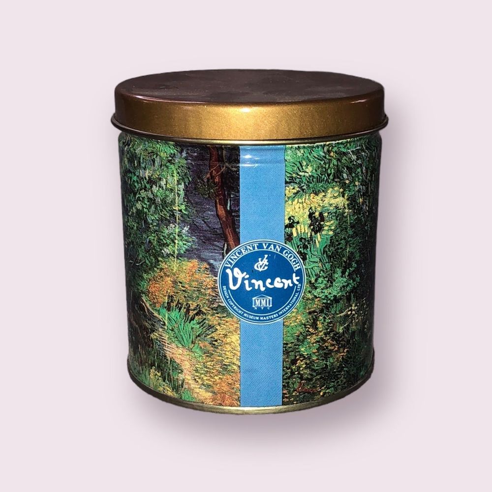 Vincent Van Gogh Print on Little Round Storage Tin; Collectible Container 4”